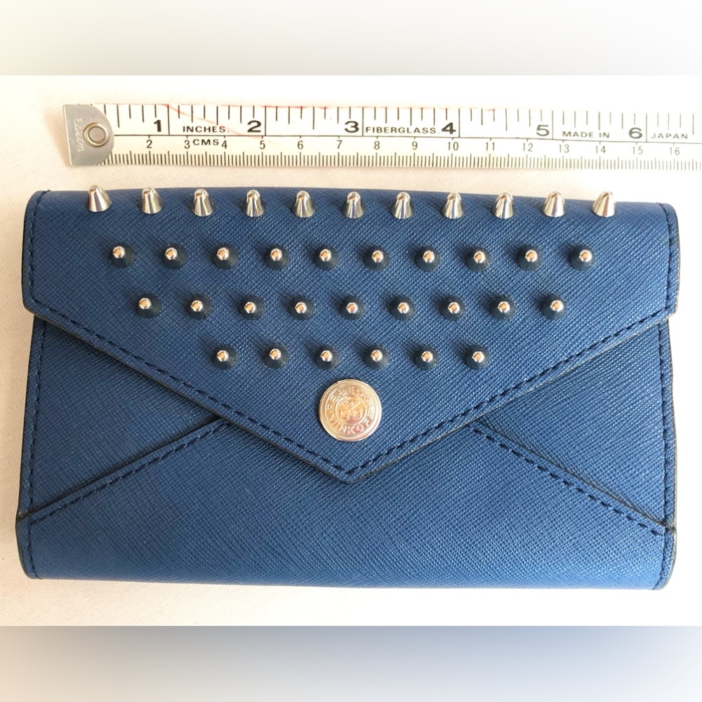 Rebecca Minkoff Blue Studded Envelope Wallet